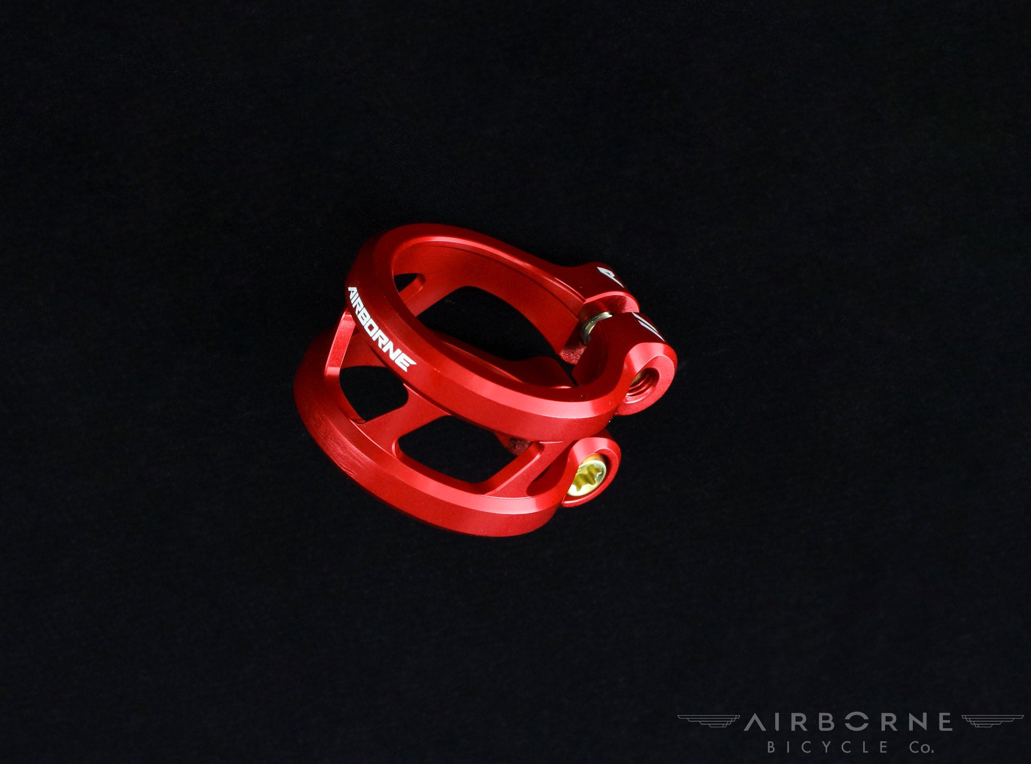 Airborne // 34.9mm CNC 6061 Aluminum, 2 Bolt Seat Collar, Red Anodized